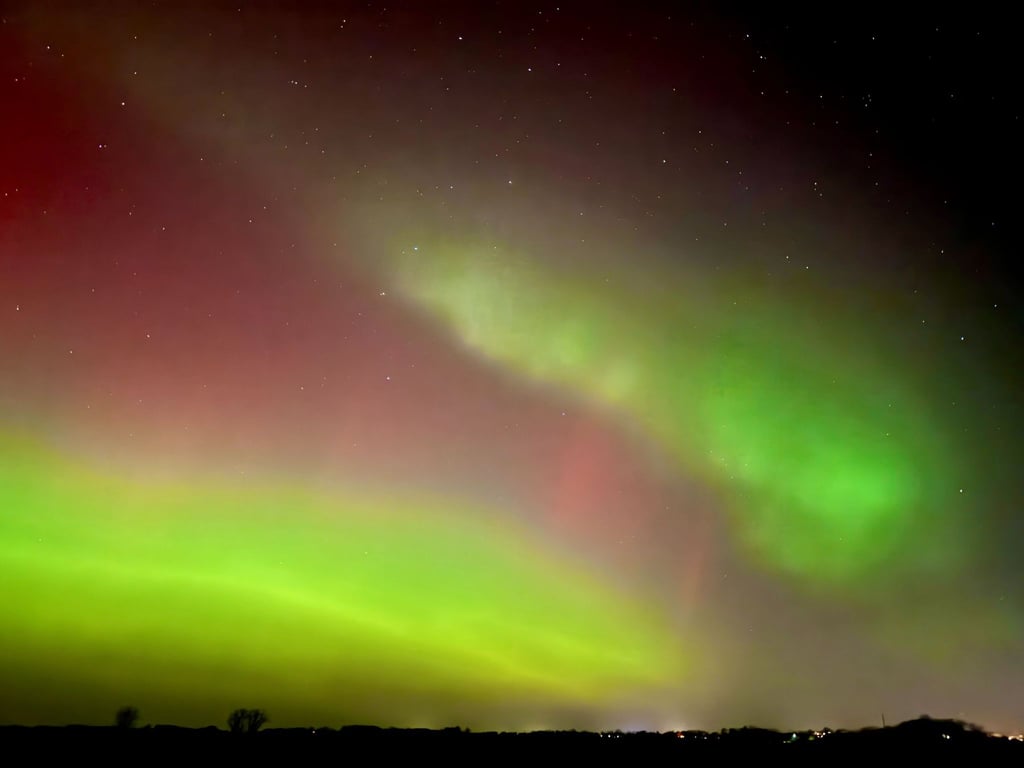 Polarlichter leuchten über Sachsen-Anhalt.