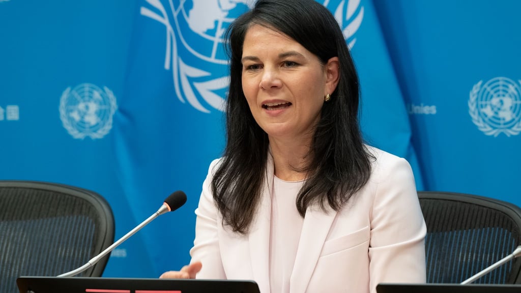 Baerbock zeigt keine Begeisterung für Trumps Vorstoß.