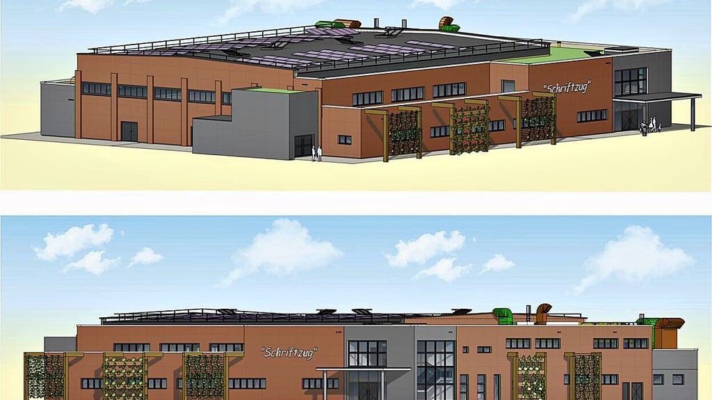 Dies ist eine von insgeamt vier Varianten, die für die neue Multifunktionshalle in Schönebeck zur Debatte stehen.