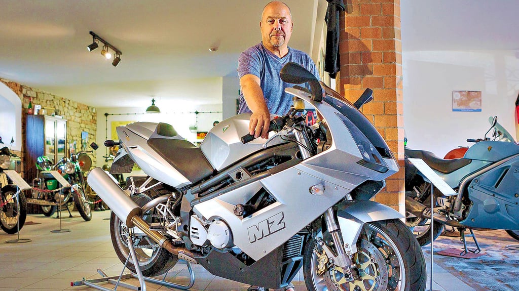 Zu den Schmuckstücken im Zweirad- und Technikmuseum Haynsburg zählt ohne Zeifel dieses seltene Gefährt: eine 1000er MZ. 