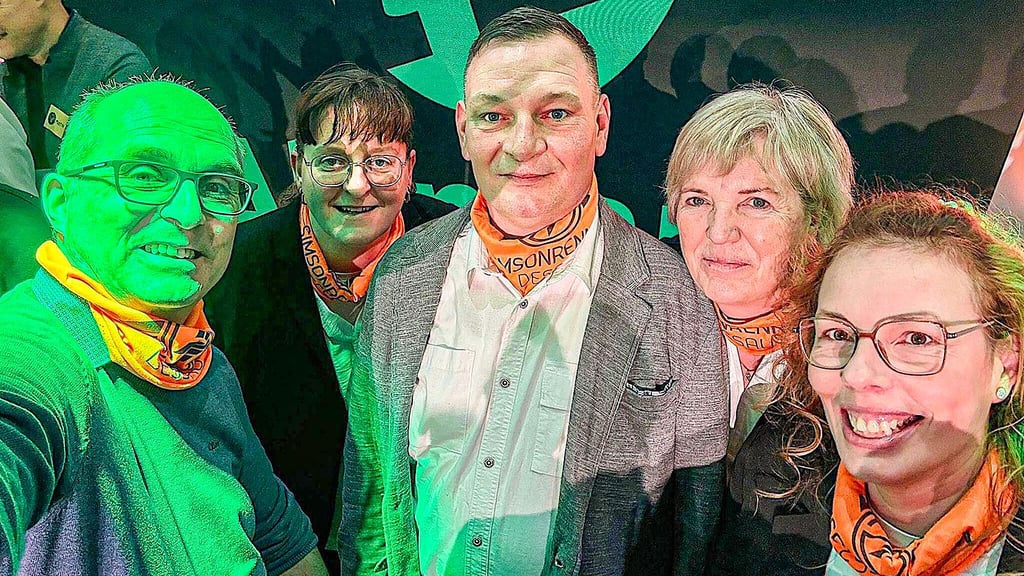 Norman Klebe (von links) war zusammen mit den Dessauer Aktivisten Darina Bertkow, Ortsbürgermeister Markus Kosink, Ellen Gagelmann und Katharina Ebeling auf der Grünen Woche, um die Altmark, Arendsee und Dessau zu präsentieren.