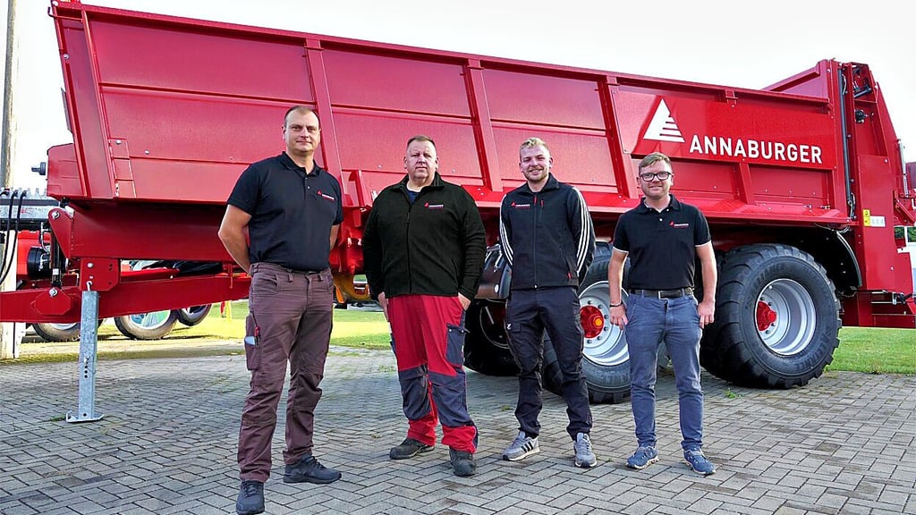 Das neue After-Sales-Service-Team der Annaburger Nutzfahrzeuge:  Andreas Krohn, Mario Glenz, Julian Mündel und Daniel Baum (v. l.).
