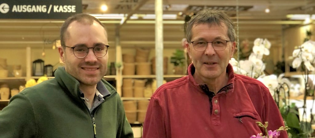 David und Thomas Möbius führen das Familienunternehmen „Blumen Möbius“ gemeinsam. 
