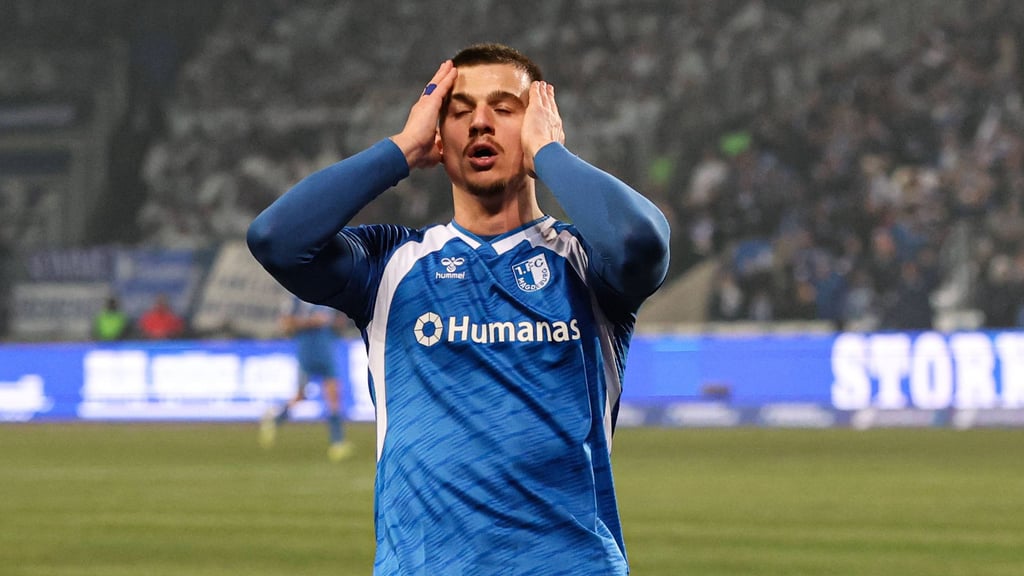 Mateusz Zukowski vom 1. FC Magdeburg: Der FCM-Stürmer traf beim Derby gegen Dynamo Dresden zum zwischenzeitlichen 1:0.