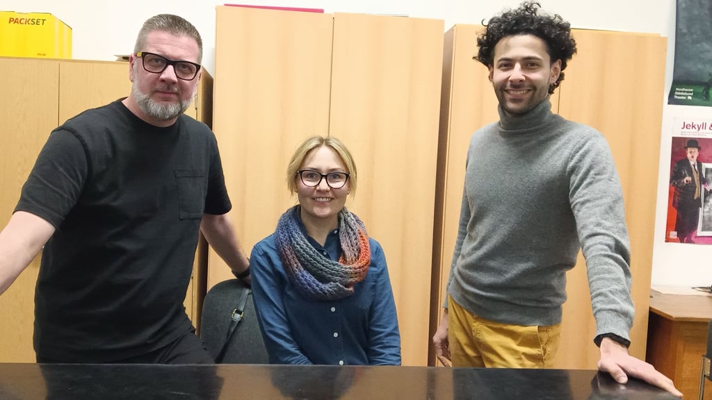 Die Jury für die Rollenbesetzung am Harztheater: Marco Misgaiski, Julija Domaševa und Harutyun Muradyan (von links) müssen entscheiden, wer im „Phantom“ den jungen Erik spielt.