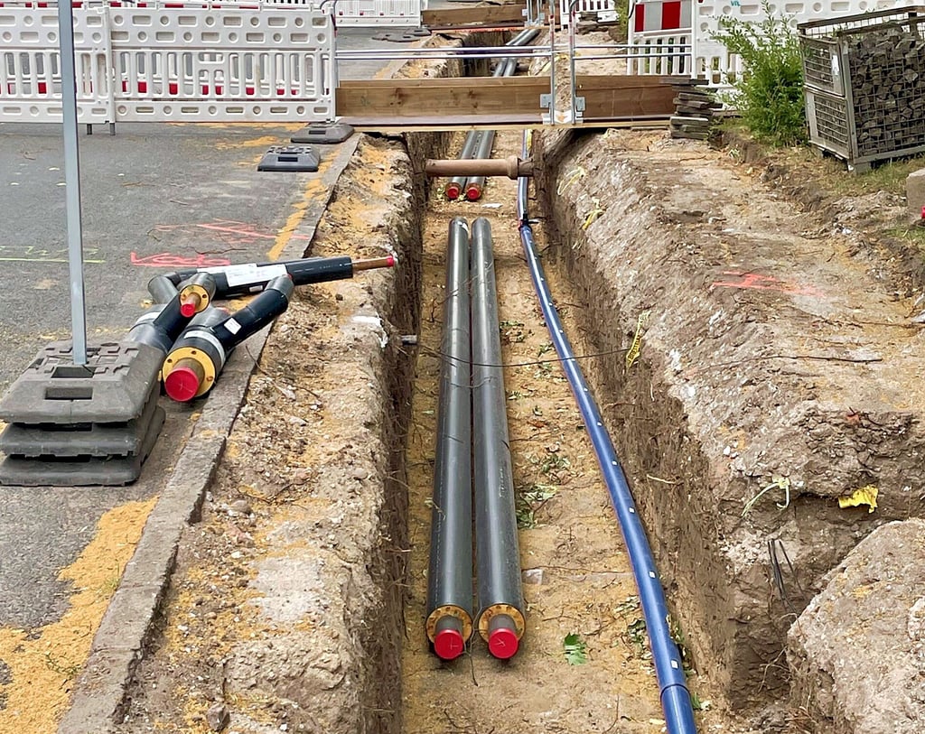 Mitte des vergangenen Jahres wurden die Fernwärmeleitungen in der Bertolt-Brecht-Straße verlegt. 