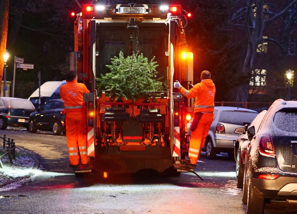 Mit dem Weihnachtsbaum-Entdecker-Service will die BSR die letzten Bäume entsorgen. (Symbolbild)