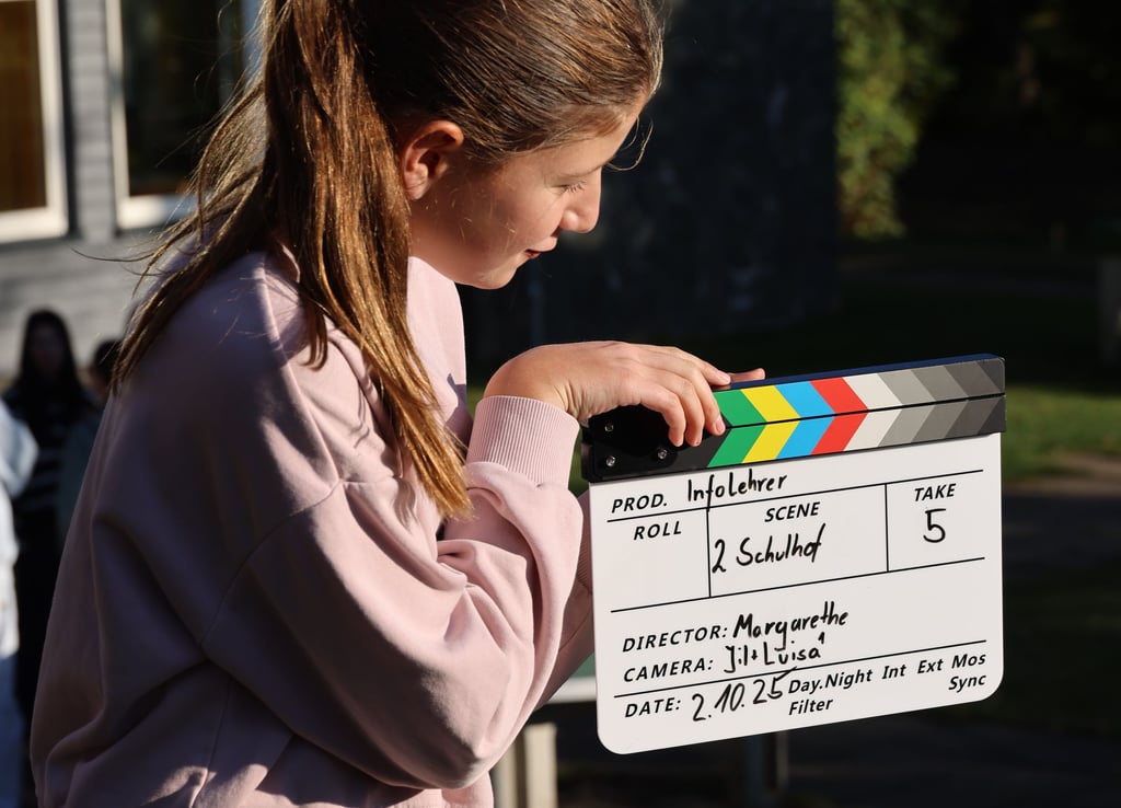 Die Klappe für die nächste Szene. 