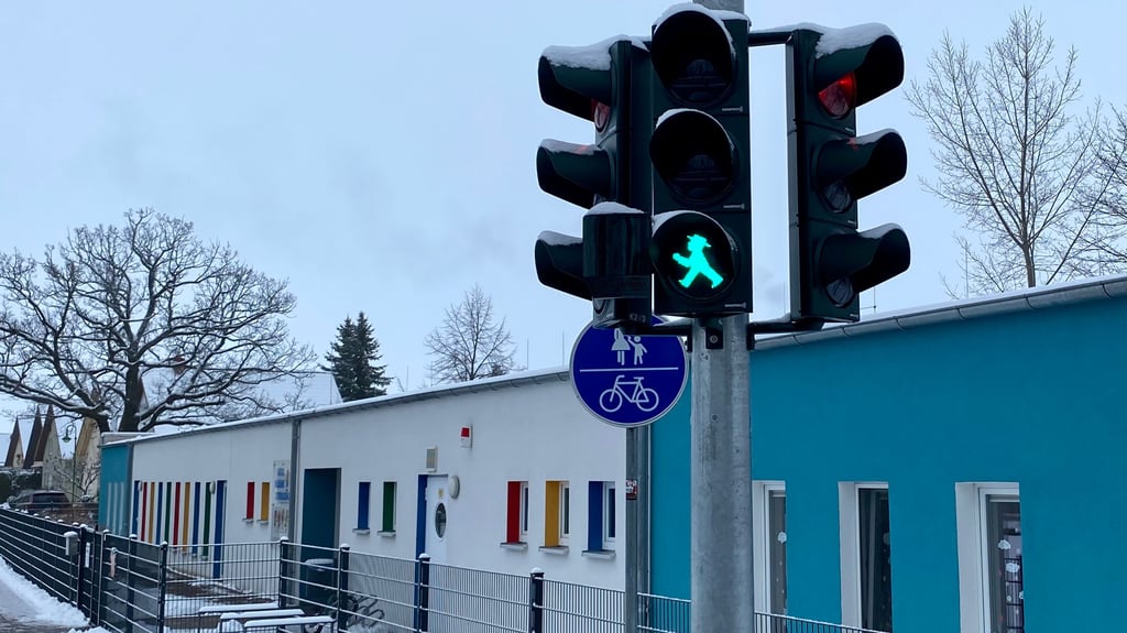 Diese Ampel erleichtert Fußgängern im Wernigeröder Ortsteil Reddeber den Weg aus dem Dorf zur Kindertagesstätte.