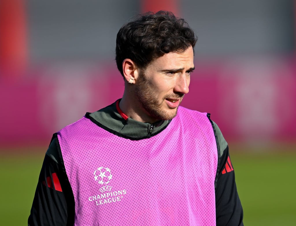 Wo liegt seine Zukunft? Leon Goretzka beim Bayern-Training vor dem Eindhoven-Spiel.