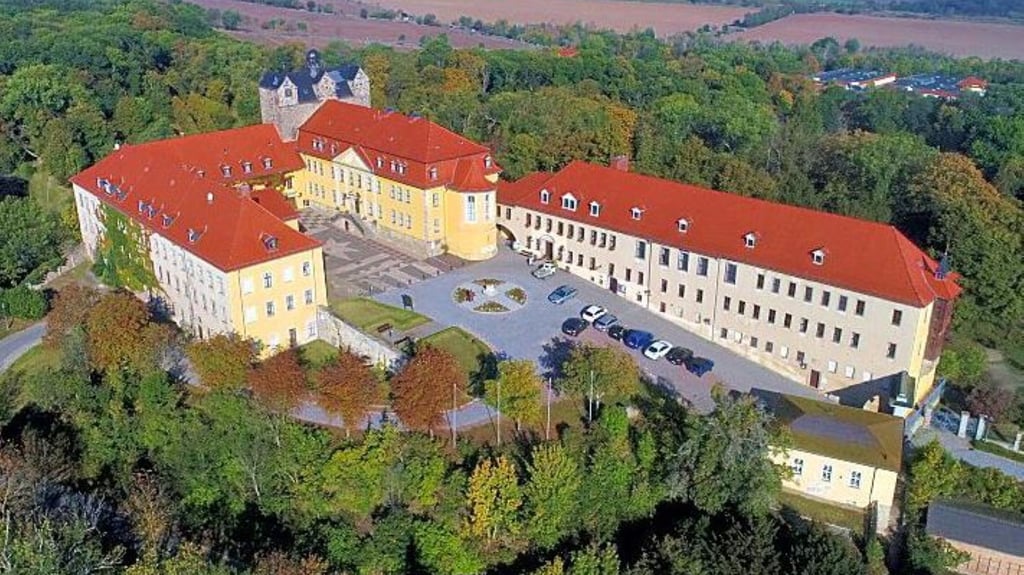 Am Nordflügel des Ballenstedter Schlosses - rechts im Bild - sind weitere Sanierungsarbeiten geplant.