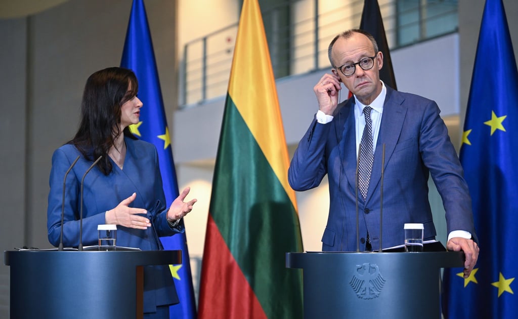 Merz traf die litauische Premierministerin Inga Ruginiene in Berlin.
