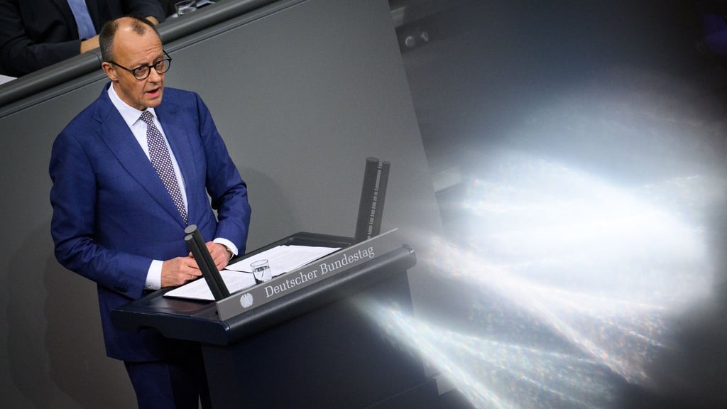 Merz bei seiner Regierungserklärung.