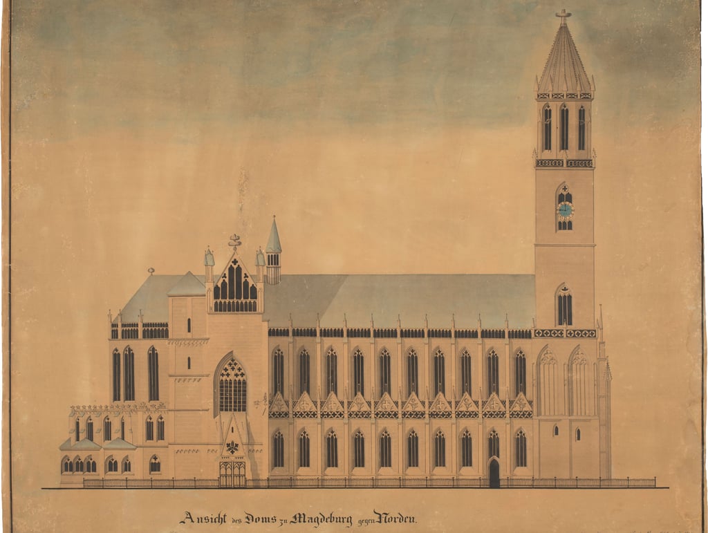 Der Magdeburger Dom, hier gezeichnet von einem Soldaten im frühen 19. Jahrhundert. 