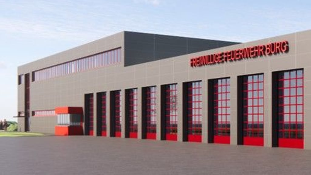 So soll das neue Feuerwehrgerätehaus in Burg einmal aussehen.