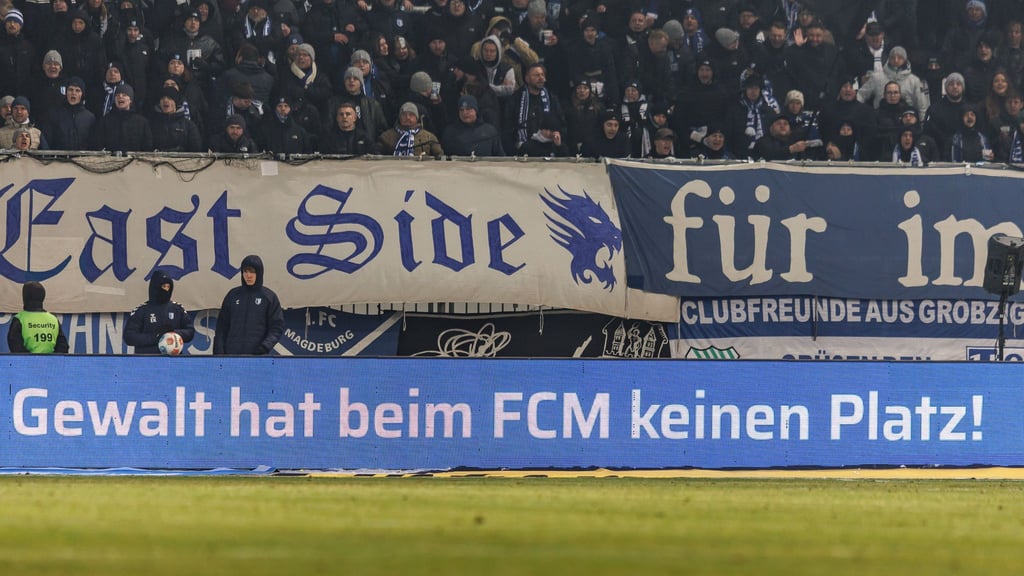 Statement beim Spiel des 1. FC Magdeburg.