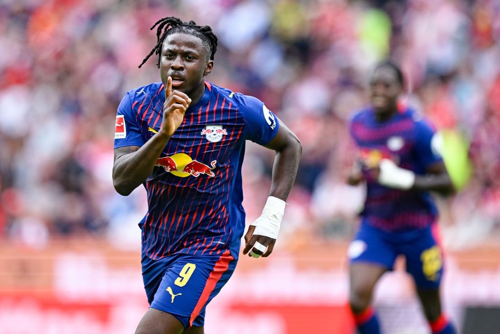 Leipzigs Johan Bakayoko traf im Hinspiel in Mainz.