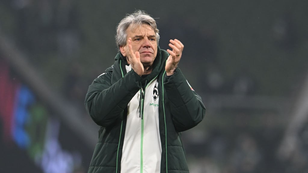 Wie lange noch Trainer in Bremen? Horst Steffen nach dem 1:1 gegen Borussia Mönchengladbach.