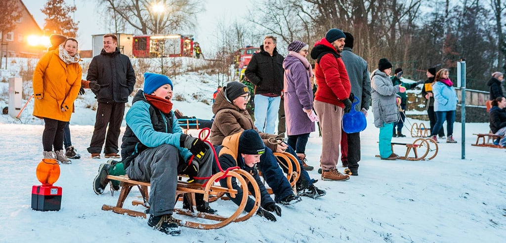 Viel Spaß gab es in Rehsmdrof beim Rodeln.