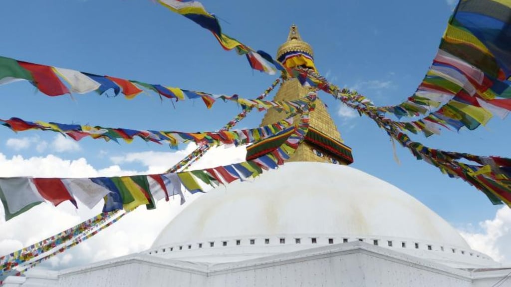 Die Stupa von Bodnath in der nepalesischen Hauptstadt Kathmandu. 
