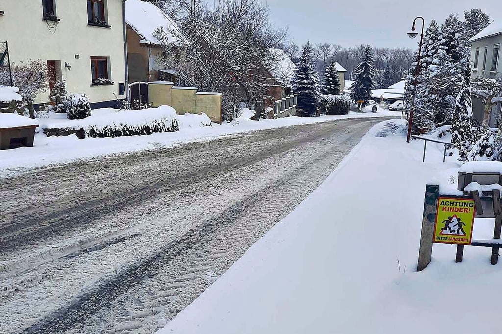 Am 9. Januar,  gegen 10.45 Uhr, bot sich  Anwohnern des Döschwitzer Berg dieses Bild: „Lkw stehen bis Grana, Pkw kommen nur vereinzelt vorbei und sehr schwer nur hoch“, schrieb eine Anwohnerin zu diesem Foto. 