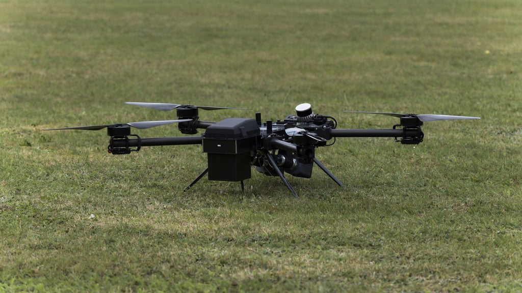 Diese Abfangdrohne von Argus Interception kommt nach Unternehmensangaben etwa beim Schutz kritischer Infrastruktur wie Flughäfen zum Einsatz. (Archivbild)