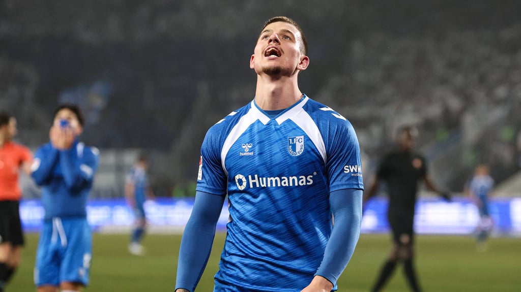 Gegen Hannover 96 blieb FCM-Stürmer Mateusz Zukowski ohne eigenes Tor.