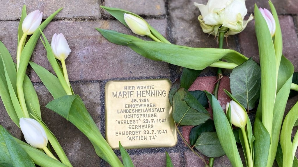 Späte Würdigung für Marie Henning: An der Wernigeröder Friedrichstraße wurde am 3. Februar ein Stolperstein für sie verlegt.