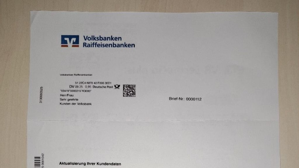 In Stendal erhalten Mieter einer Wohnungsbaugenossenschaft aktuell gefälschte Schreiben der Volksbanken Raiffeisenbanken.