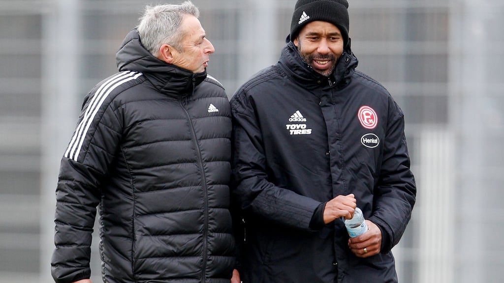 Ein Ex-Bremer und der neue Werder-Coach: Klaus Allofs und Daniel Thioune in gemeinsamen Tagen bei Fortuna Düsseldorf.