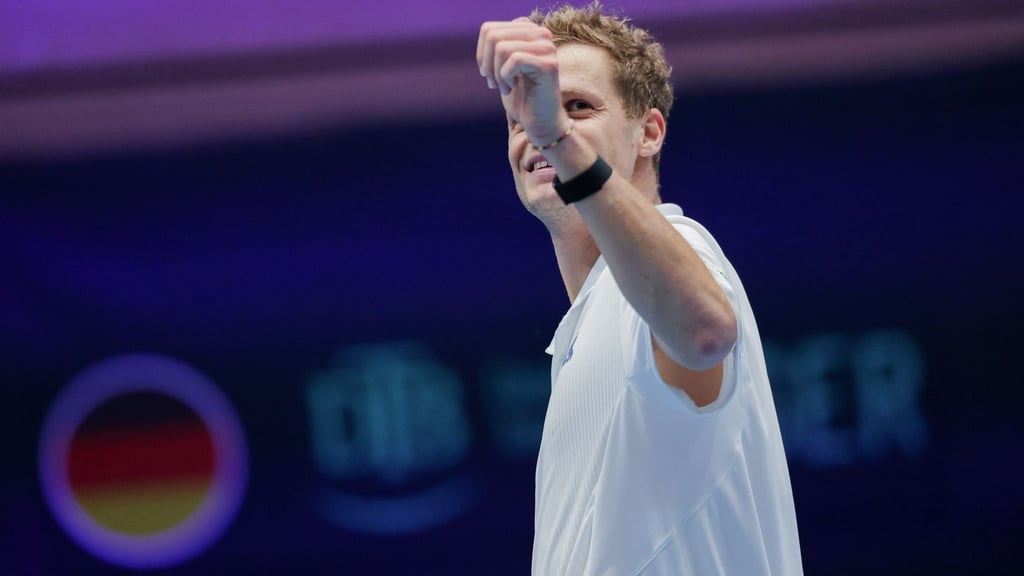 Yannick Hanfmann freute sich über seinen Sieg in der Begegnung mit Peru.