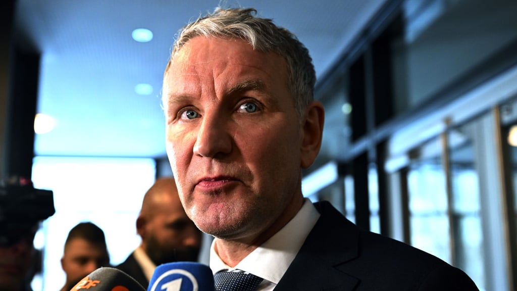 Thüringens AfD-Landespartei- und Fraktionschef Björn Höcke wiederholte im Landtag eine verbotene SA-Parole. (Archivbild)