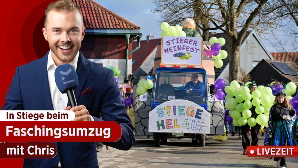 Am 8. Februar geht Chris mit seiner LIVEZEIT in Stiege live und zeigt den bunten Faschingsumzug.
