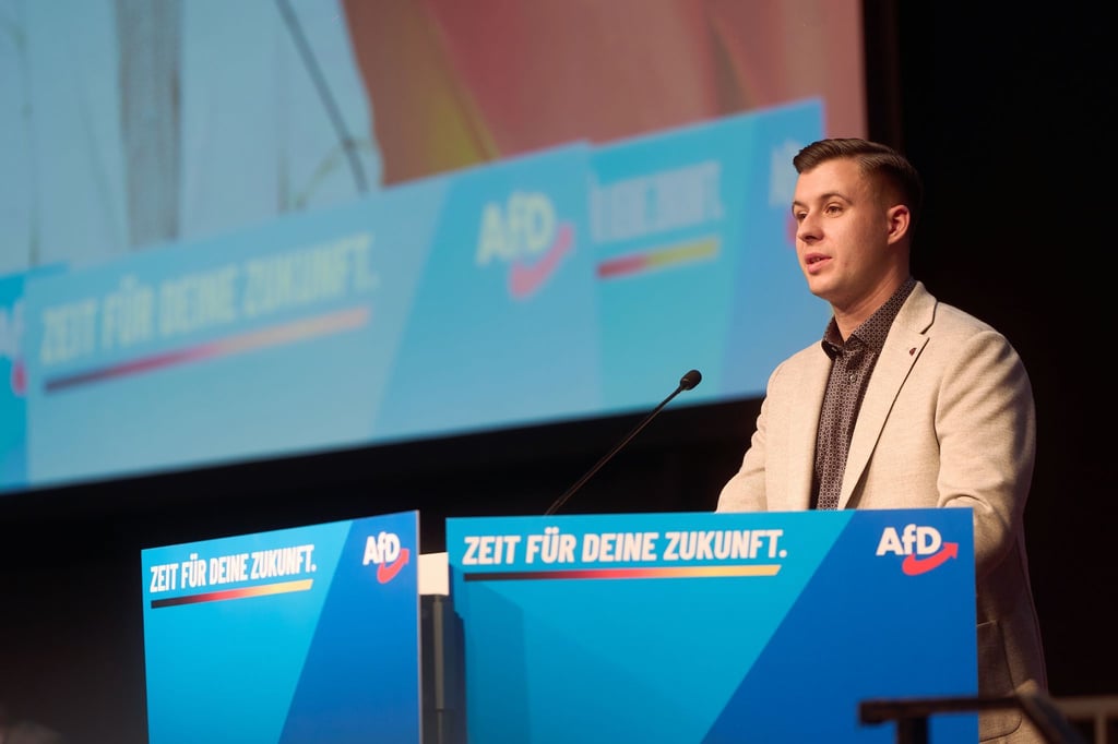 Der Vorsitzende der AfD-Jugendorganisation Generation Deutschland, Jean-Pascal Hohm, ist zu Gast bei der Gründung des Landesverbands Brandenburg. (Archivbild)