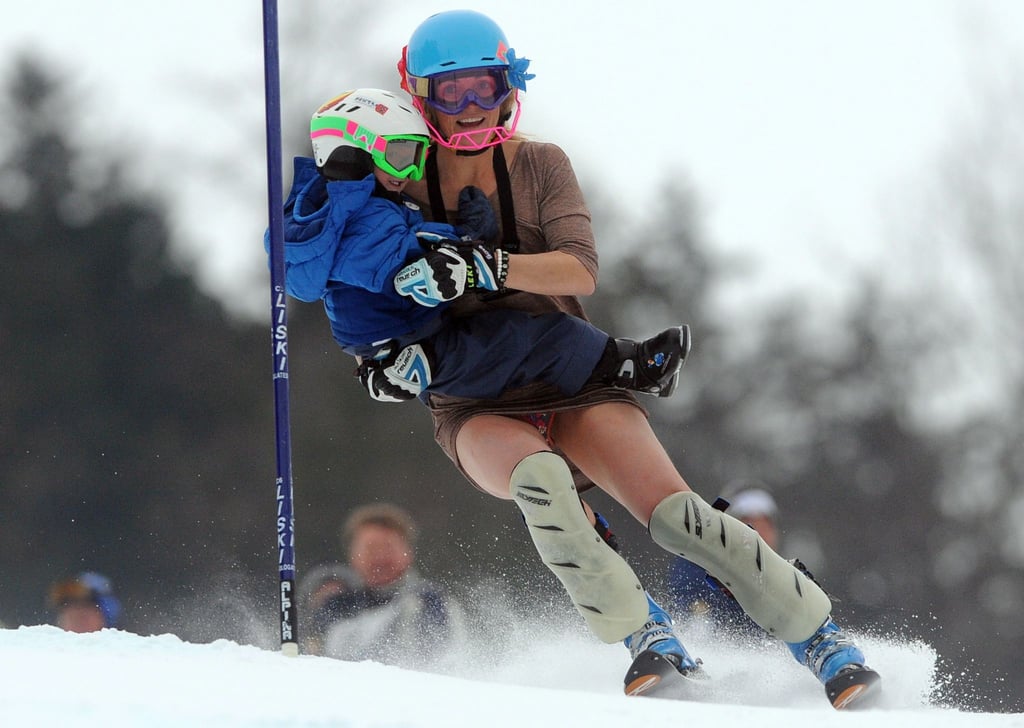 Legendäres Bild: Sarah Schleper und Sohn Lasse 2011 in Lienz. (Archivbild)