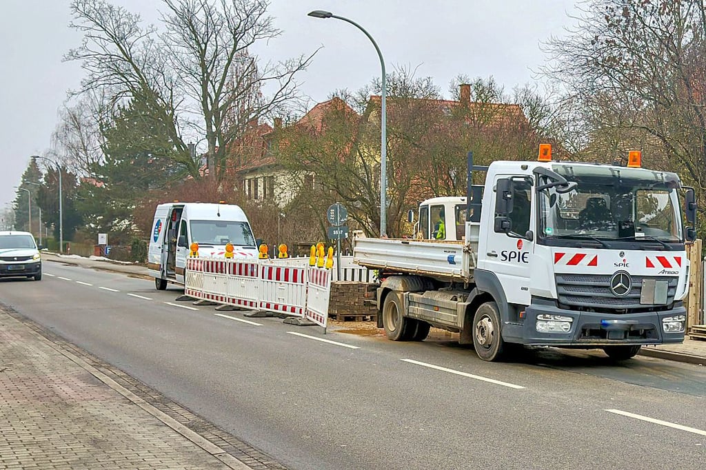 In der Geußnitzer Straße in Zeitz gibt es eine Havarie an einer Trinkwasserleitung.