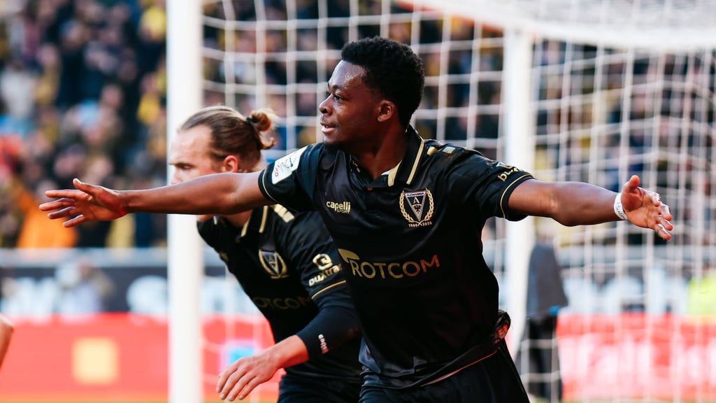 Pierre Nadjombe, Leihgabe des 1. FC Magdeburg, erzielte sein erstes für Alemannia Aachen in der 3. Liga.