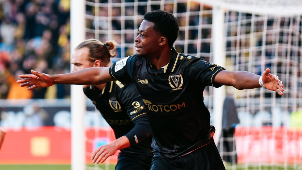 Pierre Nadjombe, Leihgabe des 1. FC Magdeburg, erzielte sein erstes für Alemannia Aachen in der 3. Liga.