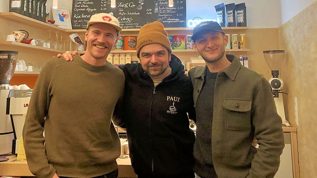 Von links: Edgar Lausch, Paul Sommerfeld vom Wittenberger Café Röstbursche und Hannes Hainich