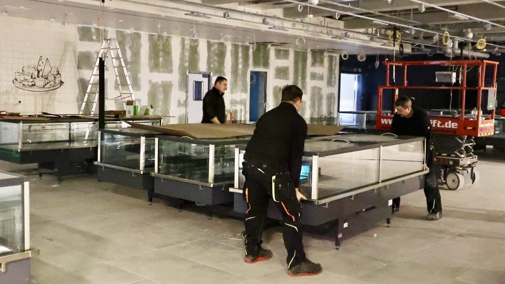 Im neuen Rewe-Markt im Neustadt Centrum werden bereits die Gefriertheken aufgestellt.