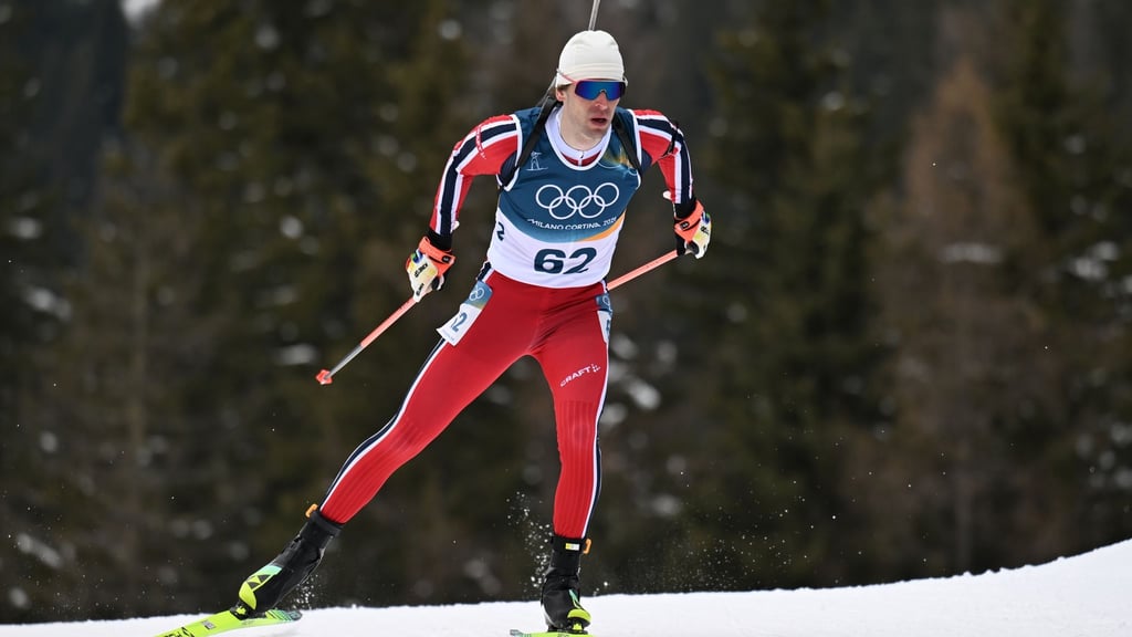 Sturla Holm Laegreid auf dem Weg zu Olympia-Bronze.