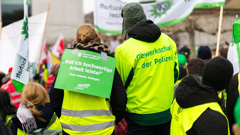 Auch die Polizeigewerkschaft GdP hatte zu dem Warnstreik aufgerufen.