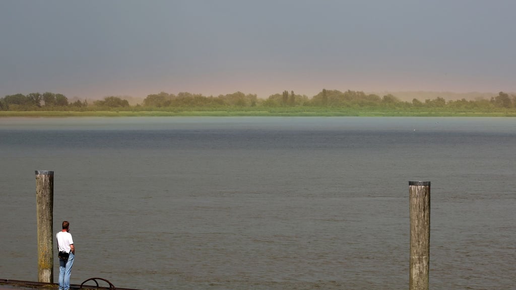 Regenbogenfarben am Anleger Stadersand.