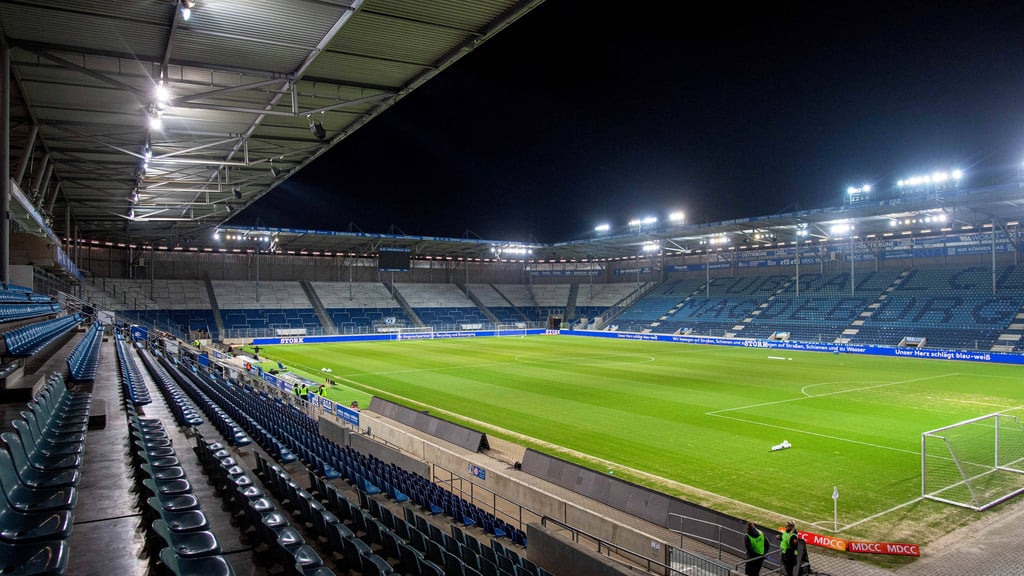 Ein Blick in die (nahezu) leere Avnet Arena: Gibt es künftig Geisterspiele beim 1. FC Magdeburg in der 2. Bundesliga.
