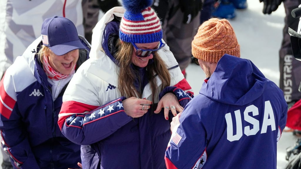 Verlobung im Zielbereich: Breezy Johnson mit ihrem Freund Connor Watkins.