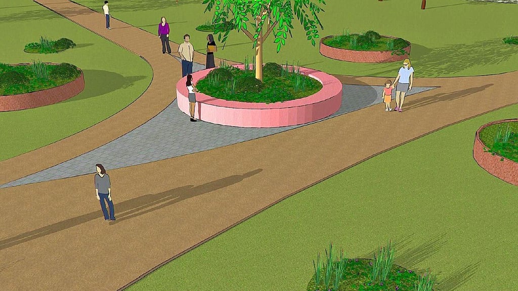 So soll der Rosengarten in Merseburg künftig aussehen. Im Sommer soll mit der Umgestaltung begonnen werden, im Herbst soll alles fertig sein.