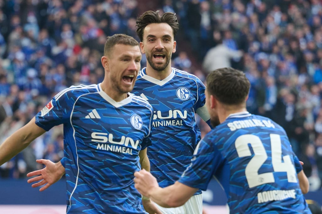 Schon drei Mal gejubelt, aber noch kein Mal gewonnen: Neuzugang Edin Dzeko (links) wartet trotz dreier Treffer noch auf seinen ersten Sieg mit Schalke (Archivbild).