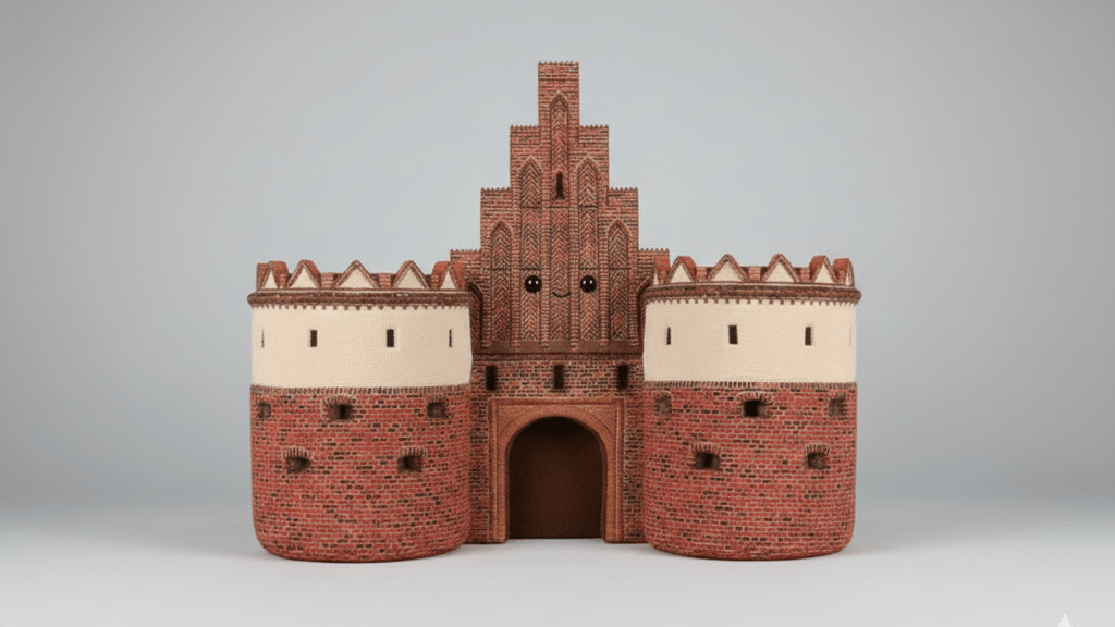 Die Bilder wurden mit Künstlicher Intelligenz erstellt: das Salzwedler Tor in Gardelegen als Kuscheltier.