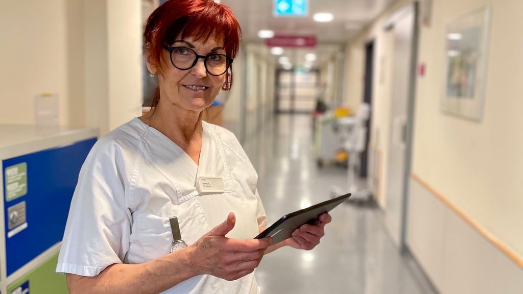 Bärbel Schwarz arbeitet in Teilzeit in der Helios-Klinik in Sangerhausen.