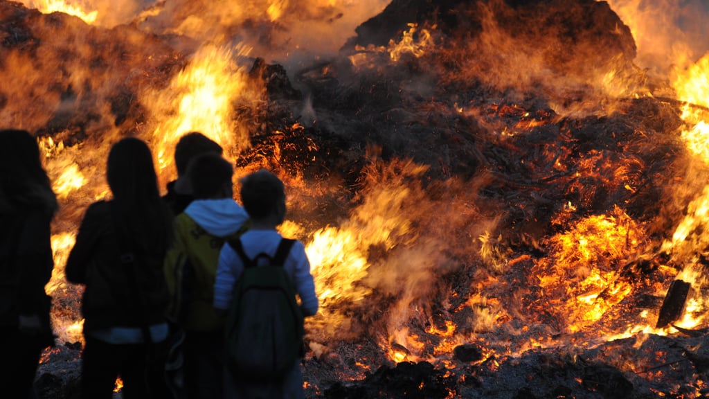 Osterfeuer an der Barbyer Kanne. 